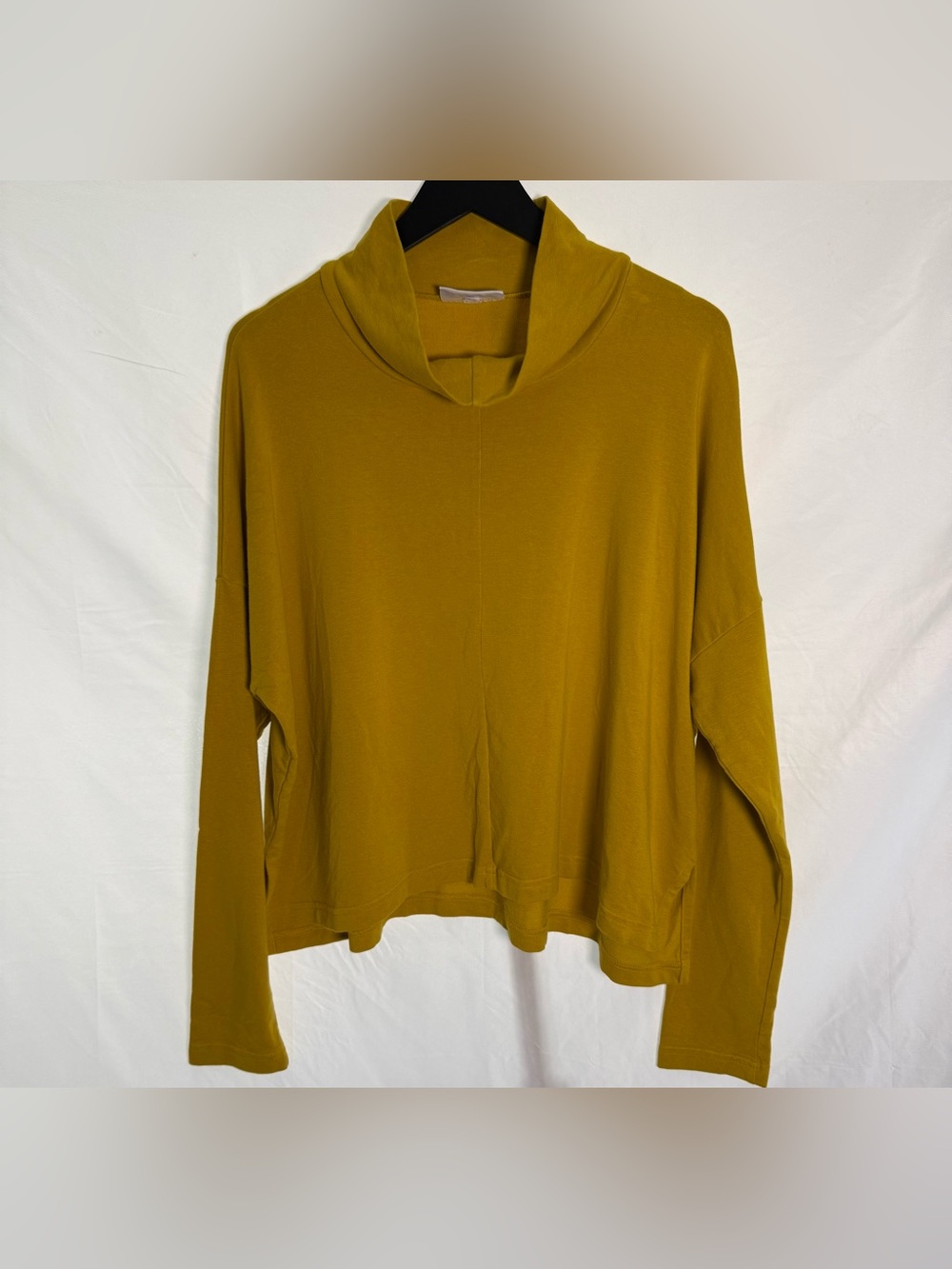 Bryn Walker Bamboo Organic Cotton Cowl Neck Tunic Yellow Size Medium Oversized